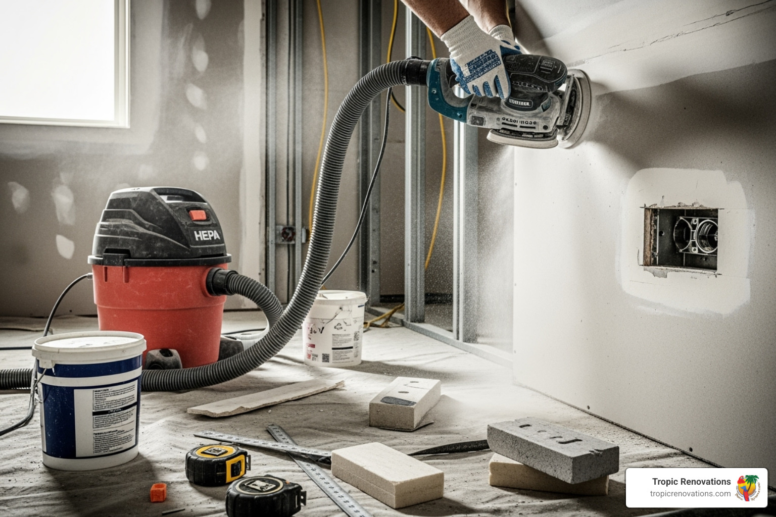 power sander connected to a HEPA vacuum - Dust free remodeling? power sander connected to a HEPA vacuum - Dust free remodeling?