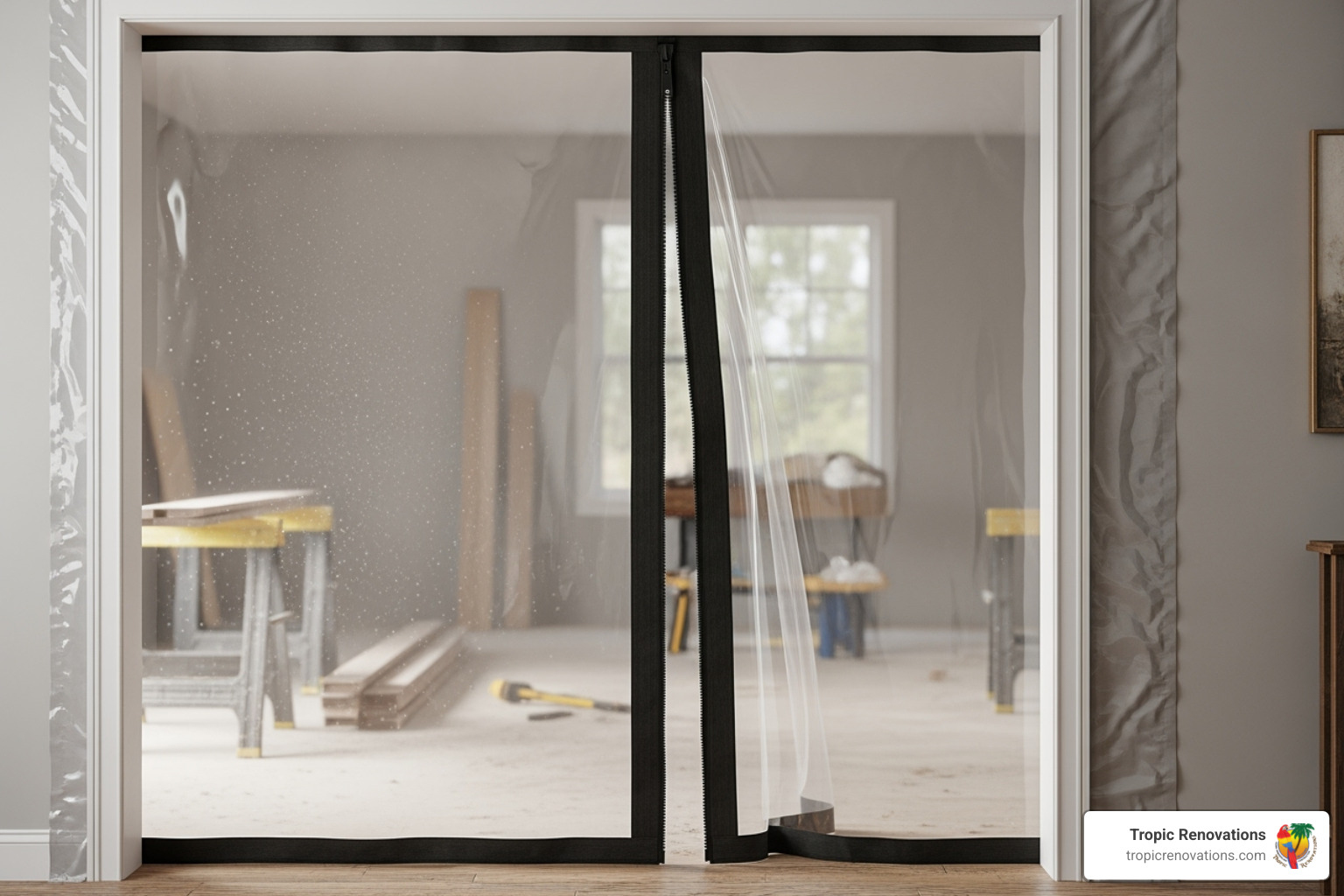 dust barrier system with zippered door - Dust free remodeling? dust barrier system with zippered door - Dust free remodeling?