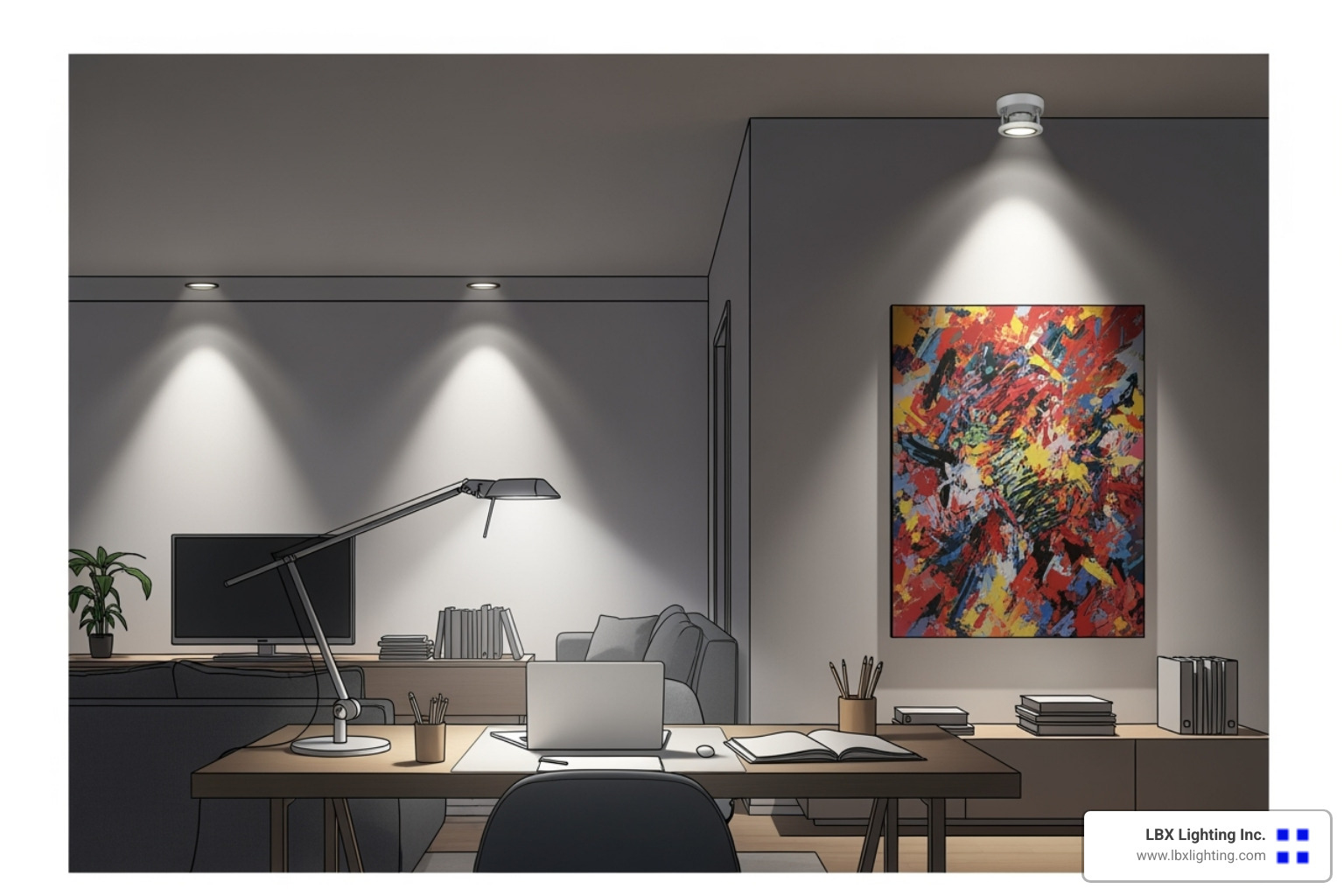 A diagram showing ambient, task, and accent lighting in a single room, illustrating how each layer contributes to the overall illumination and functionality of the space - contemporary home lighting ideas