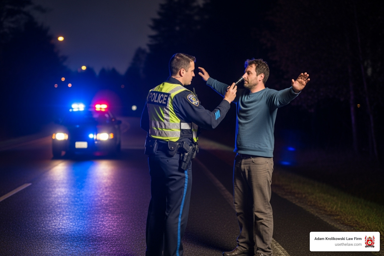 police officer conducting a field sobriety test - Drunk driving accident police officer conducting a field sobriety test - Drunk driving accident