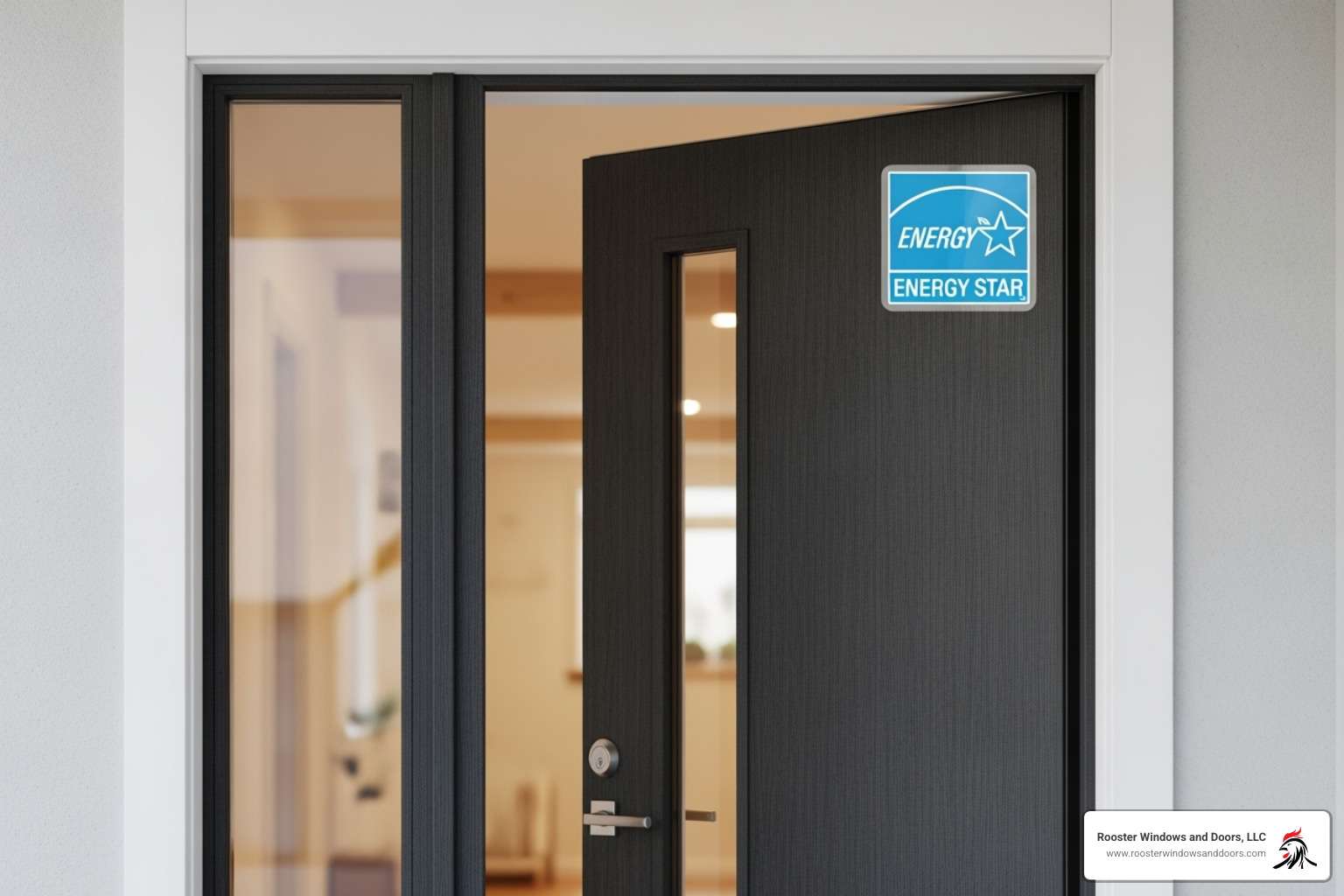 door with an ENERGY STAR label - replace entry door
