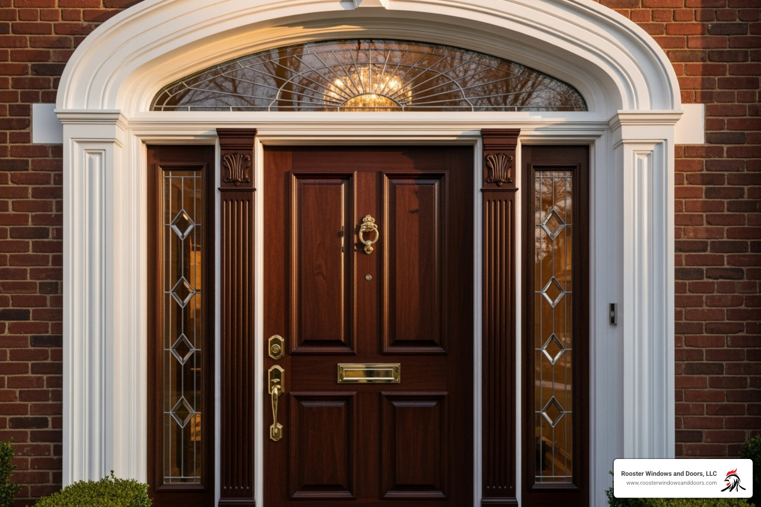 illustrating different door features like sidelights and a transom window - replace entry door