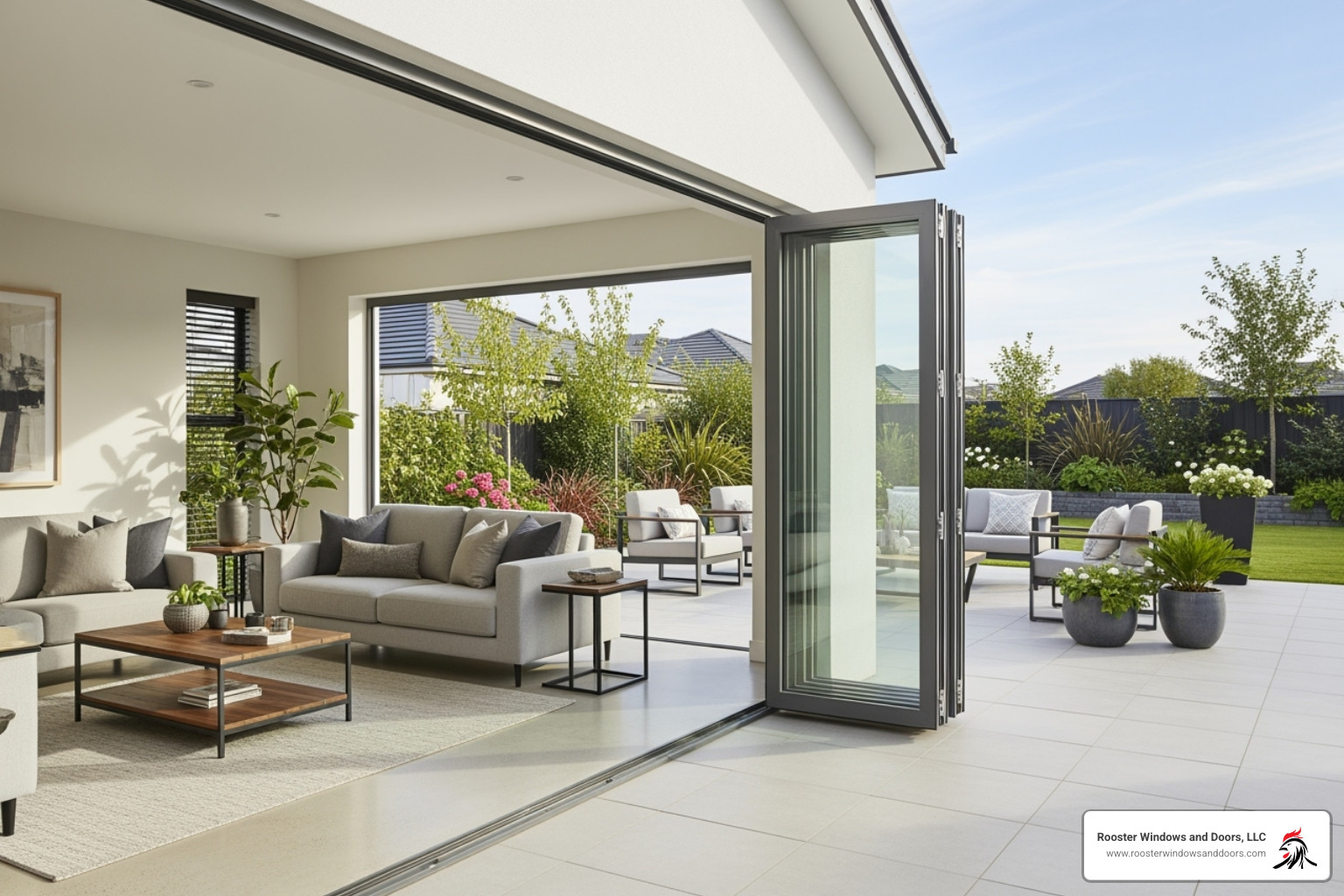 wide-open bifold patio door system - Patio door replacement options