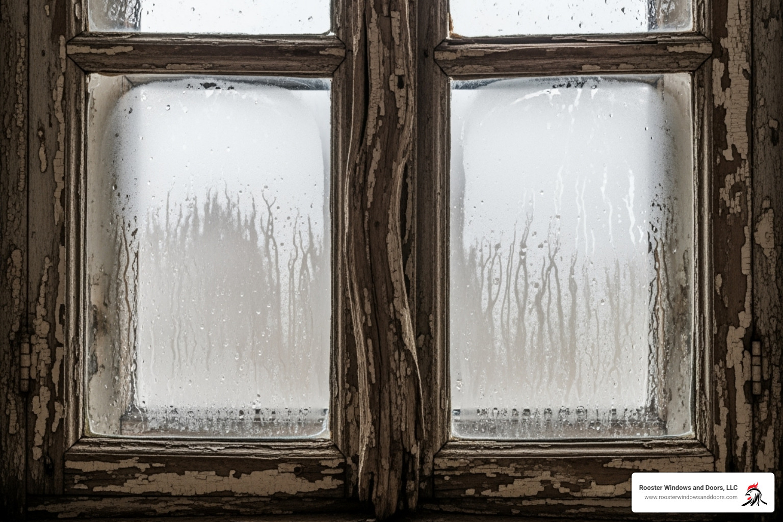 old, warped window frame with condensation between the panes - window installers near me old, warped window frame with condensation between the panes - window installers near me