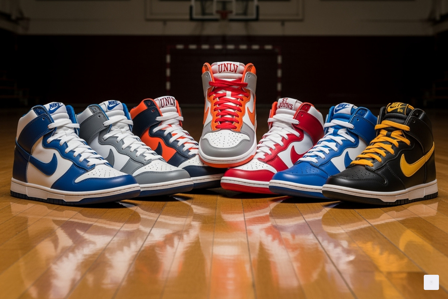 of the original 1985 Nike "Be True To Your School" Dunk lineup. - panda dunks