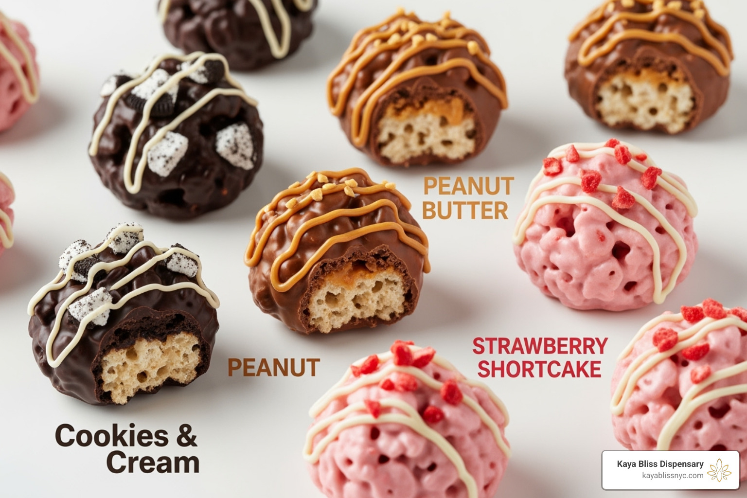Showcasing a variety of Koko Nuggz flavors available in New York, such as Cookies & Cream, Peanut Butter, and Strawberry Shortcake - koko nuggz thc