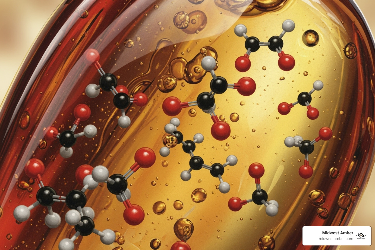 a diagram showing succinic acid within amber - amber stone teething necklace