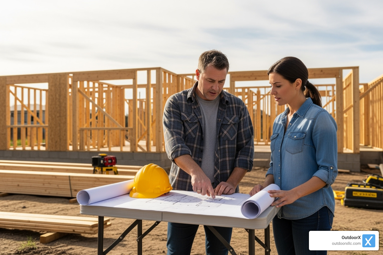 Contractor discussing plans with a homeowner - retaining wall companies near me Contractor discussing plans with a homeowner - retaining wall companies near me