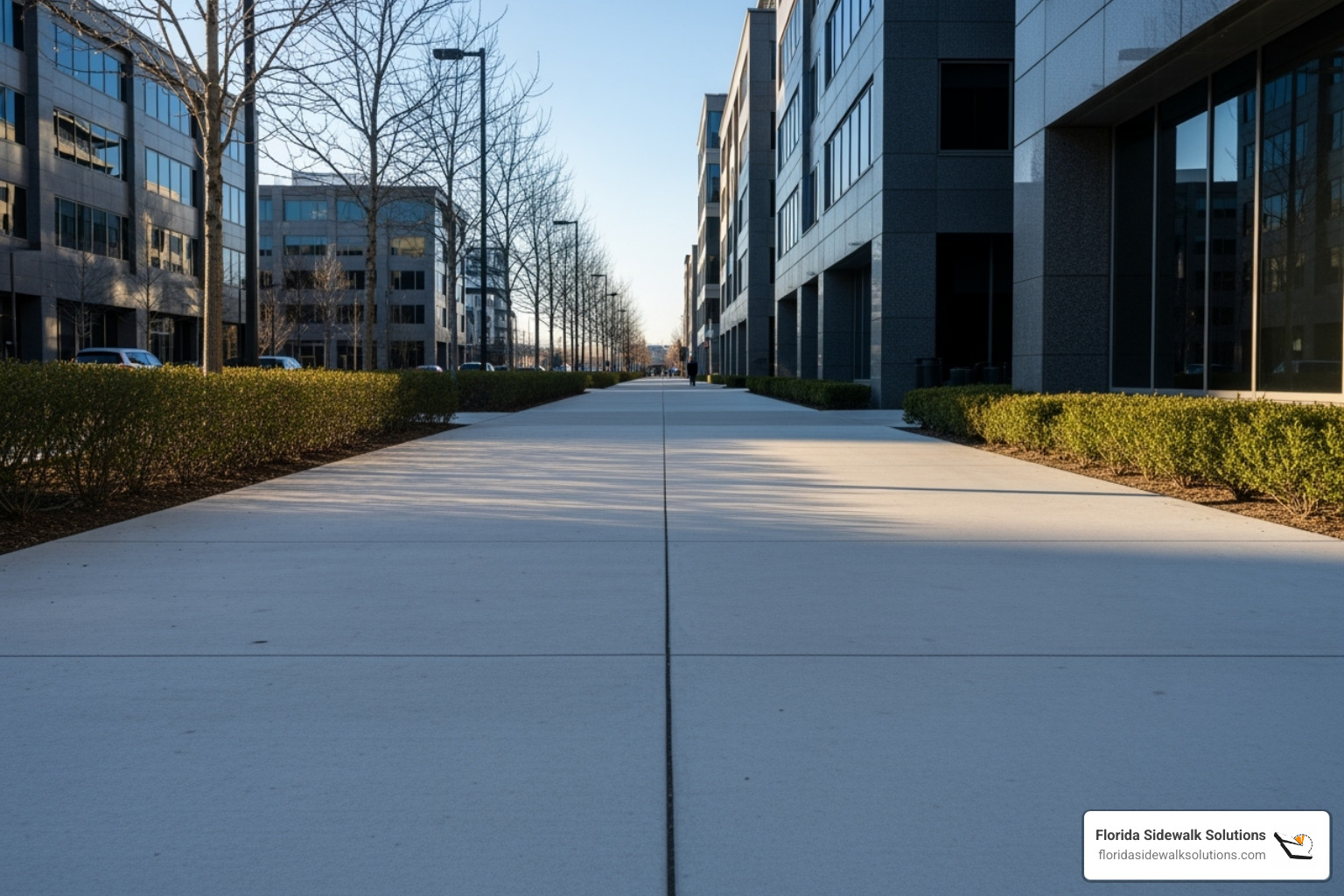 A clean, safe, and level public sidewalk after professional repair - Concrete maintenance services