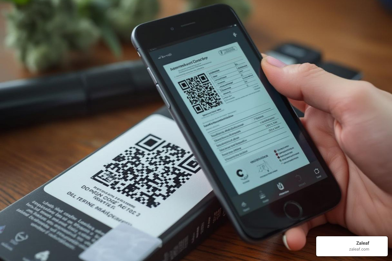 A QR code on vape pen packaging, leading to a lab report - pure thc vape pen disposable