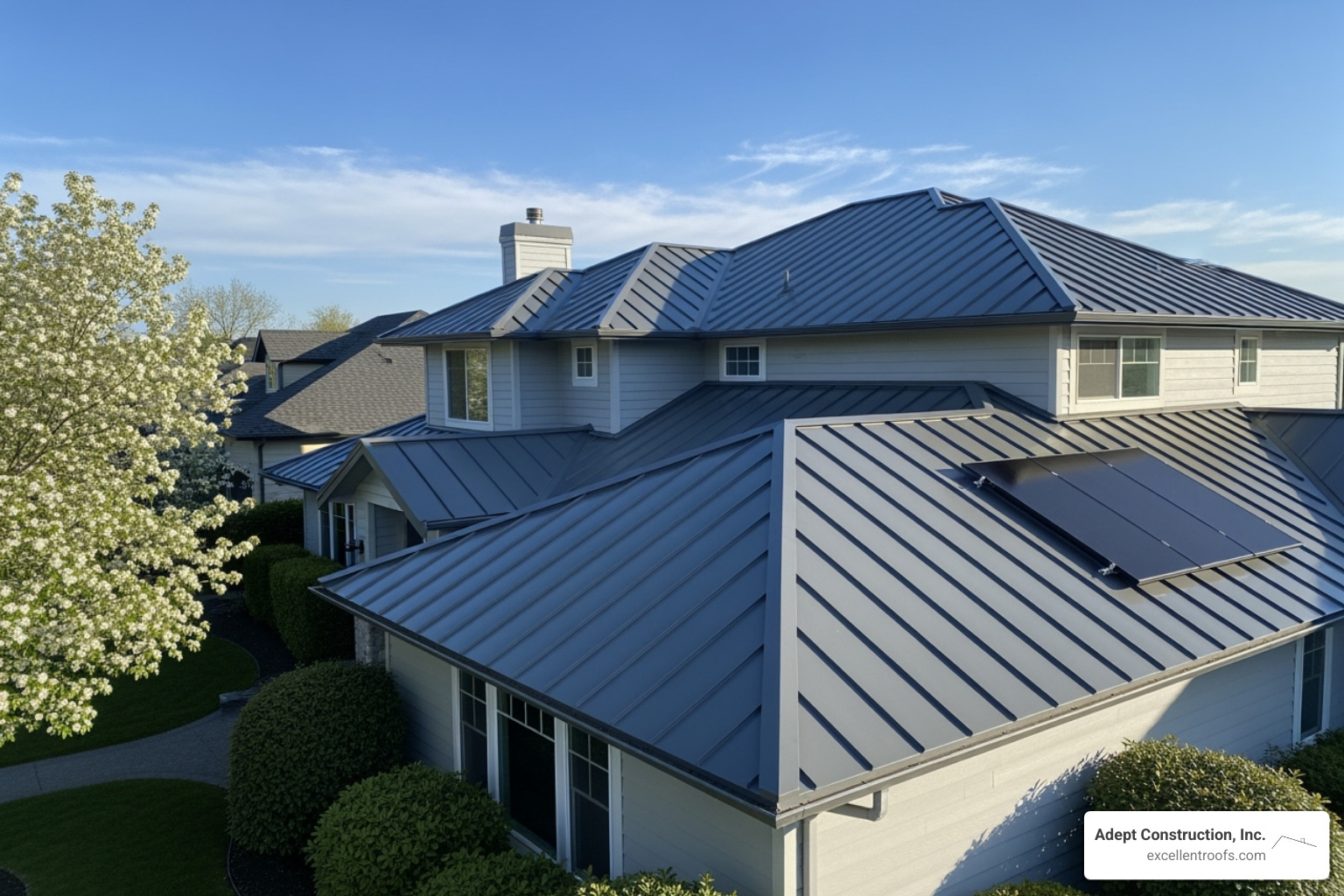 clean, well-maintained metal roof showing its lasting quality - metal roofing downers grove