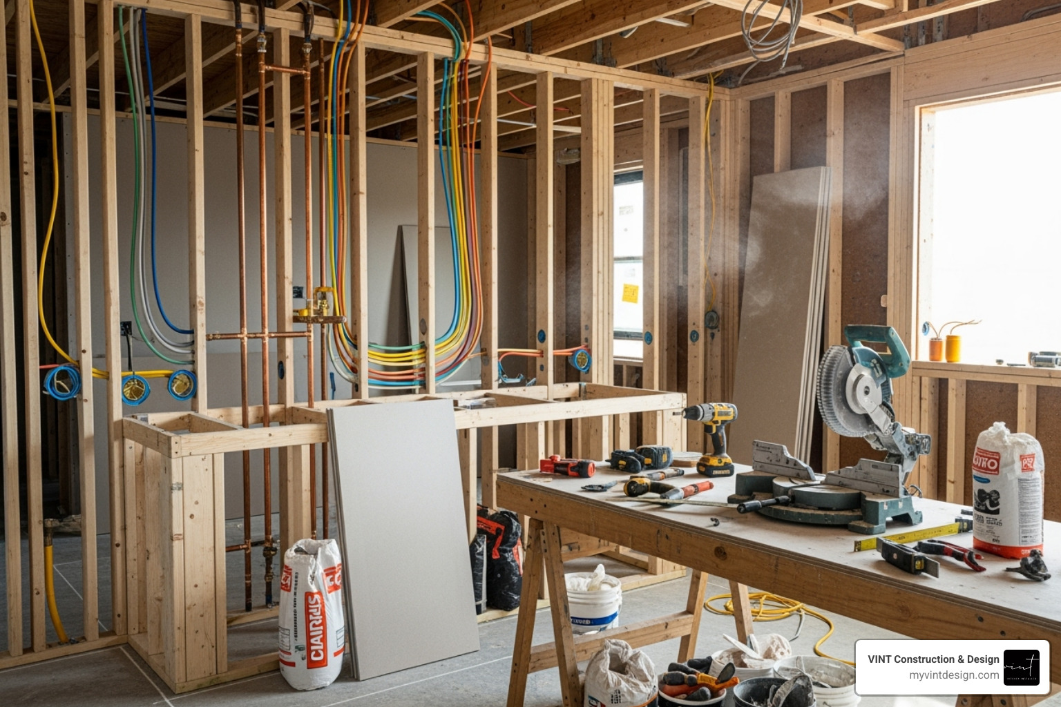 kitchen during construction phase showing new plumbing and electrical work - kitchen remodelers new york kitchen during construction phase showing new plumbing and electrical work - kitchen remodelers new york