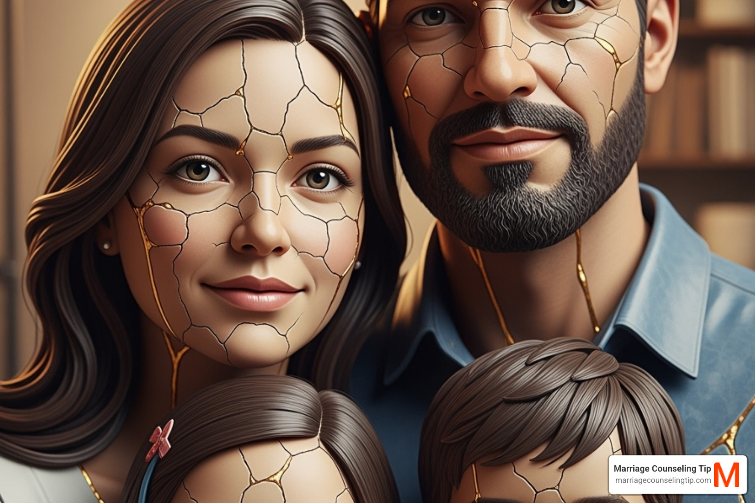 fractured family portrait piecing itself back together - family trauma counseling