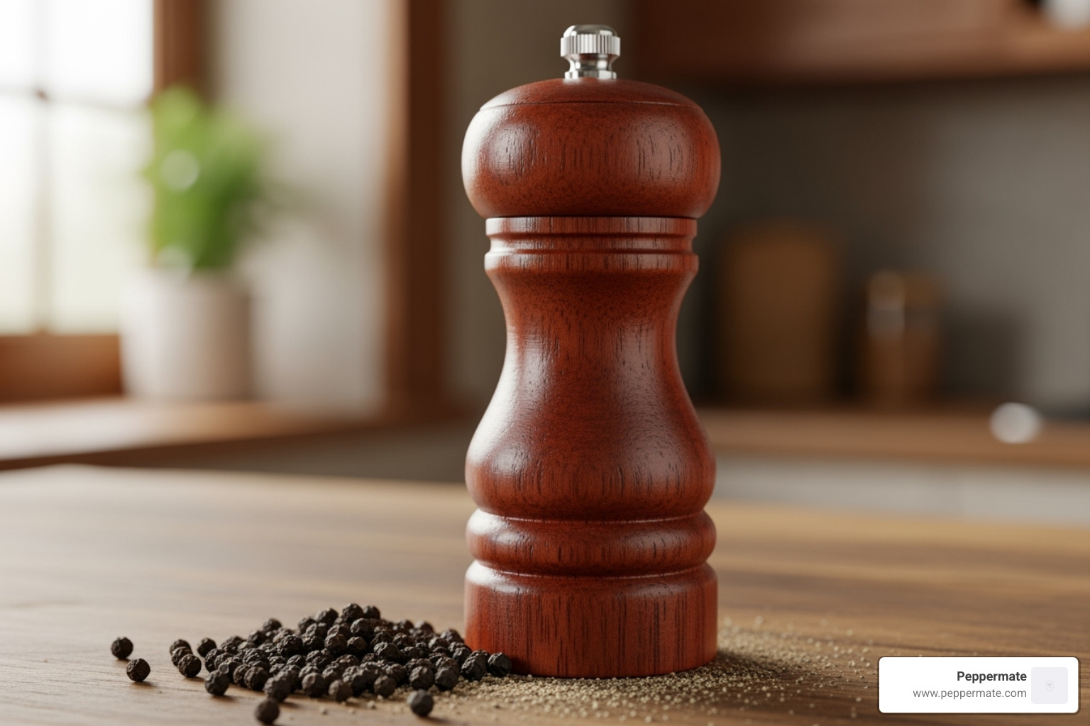 a Peppermate manual pepper mill in use - manual pepper mill grinder a Peppermate manual pepper mill in use - manual pepper mill grinder