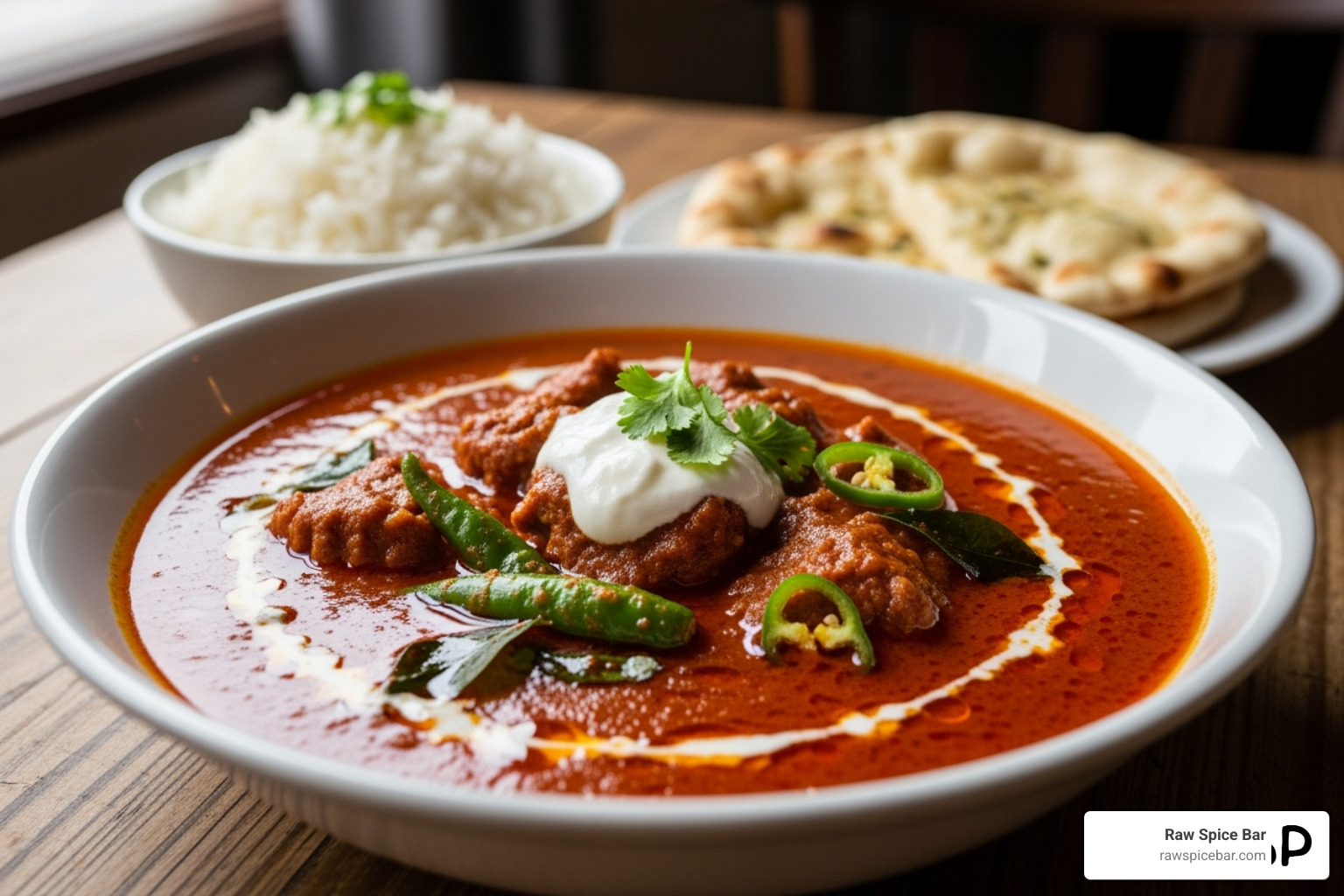 A rich, red-hued Madras curry dish - salt free curry powder