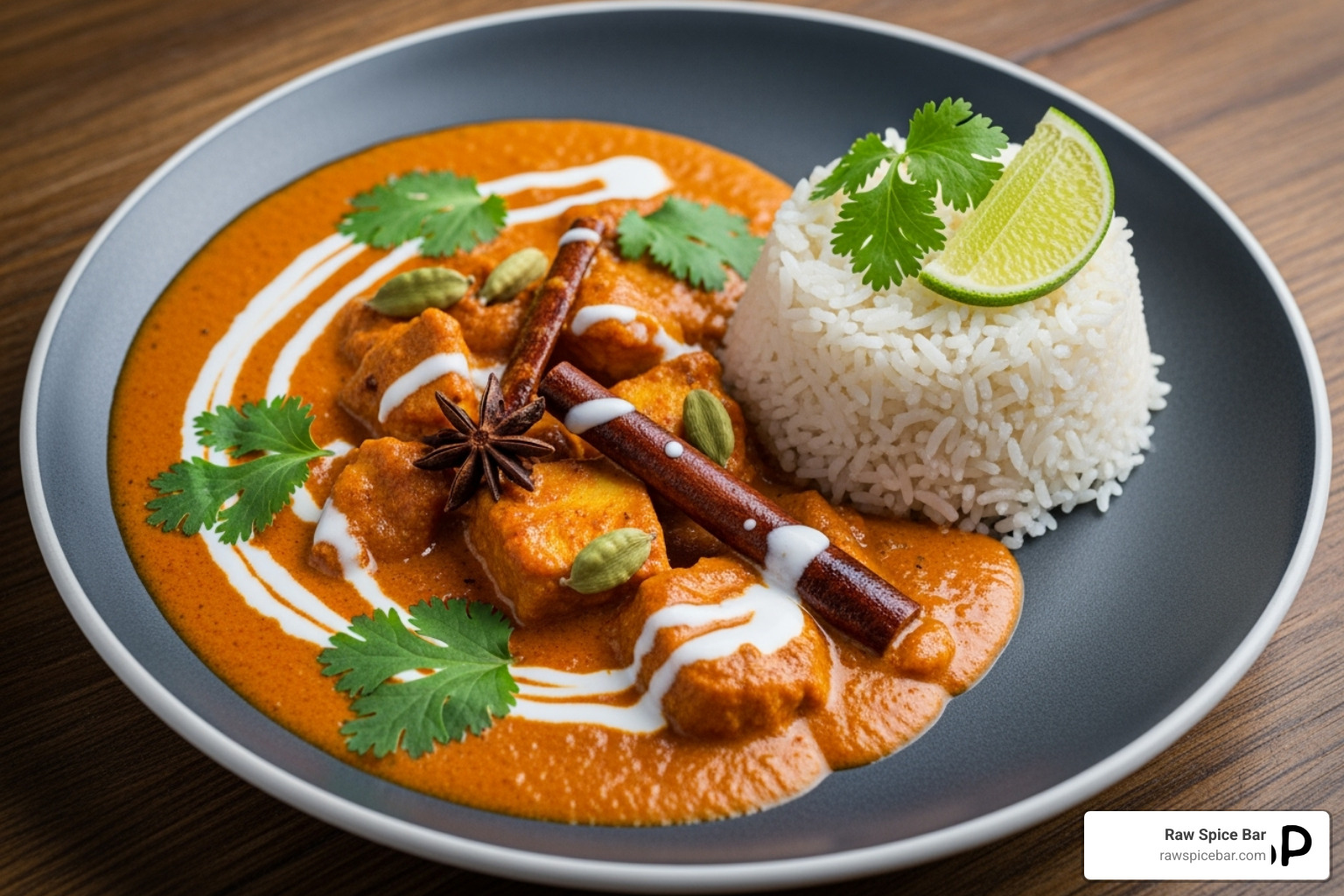 A beautifully plated curry dish made with salt-free spices - salt free curry powder