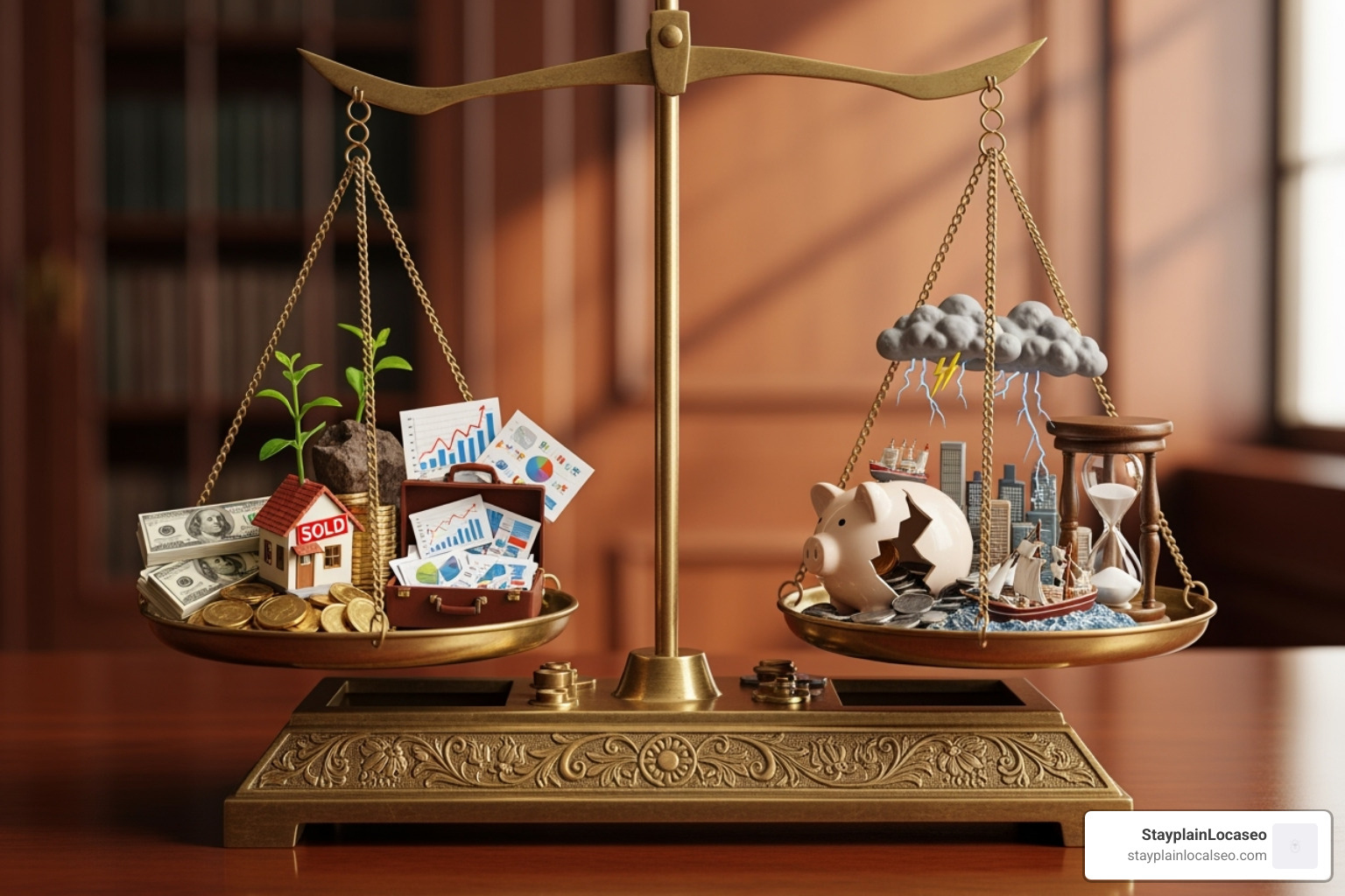 A scale balancing the benefits and risks of refinancing - Student loan refinance tips