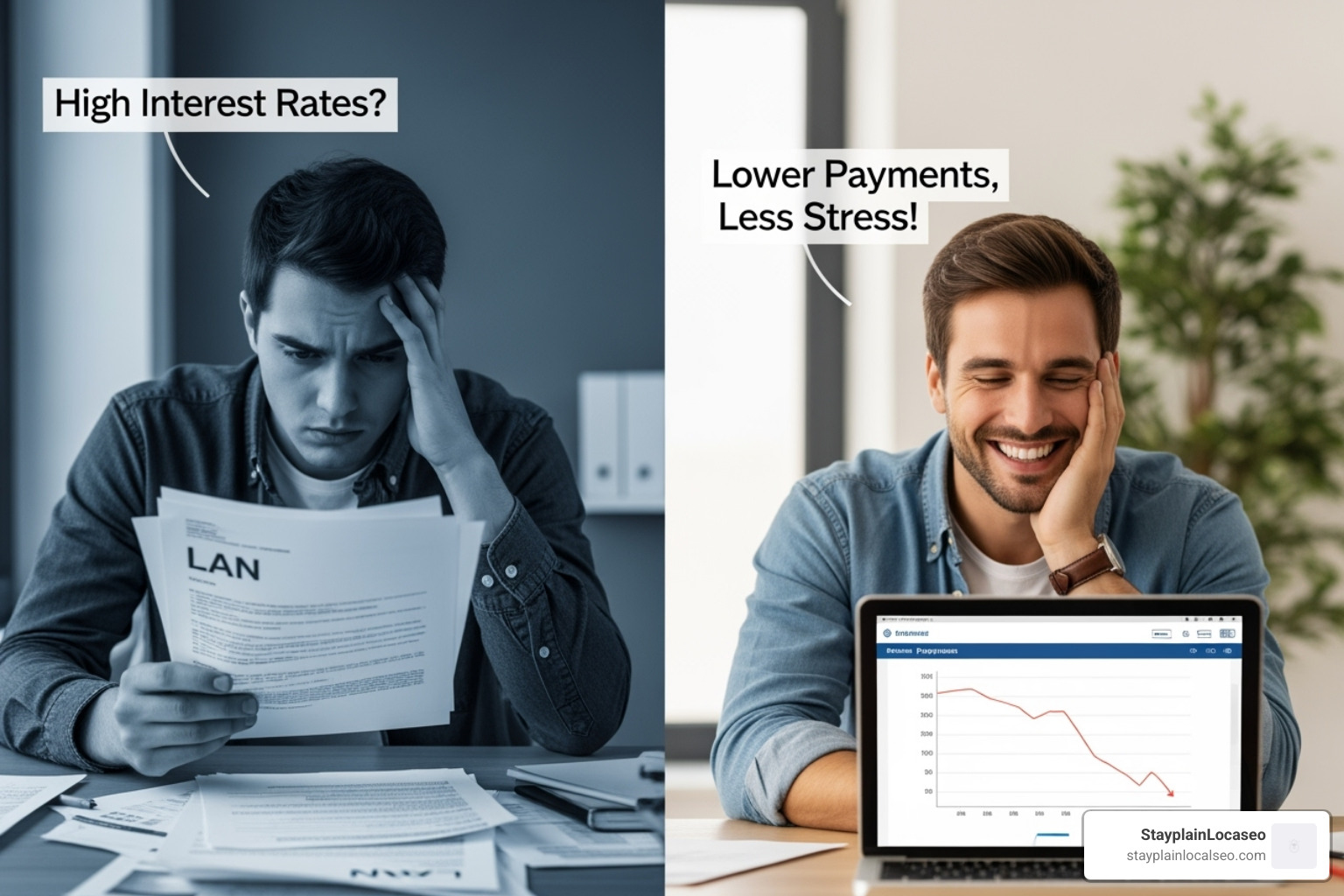 A person comparing different loan offers on a screen - Student loan refinance tips