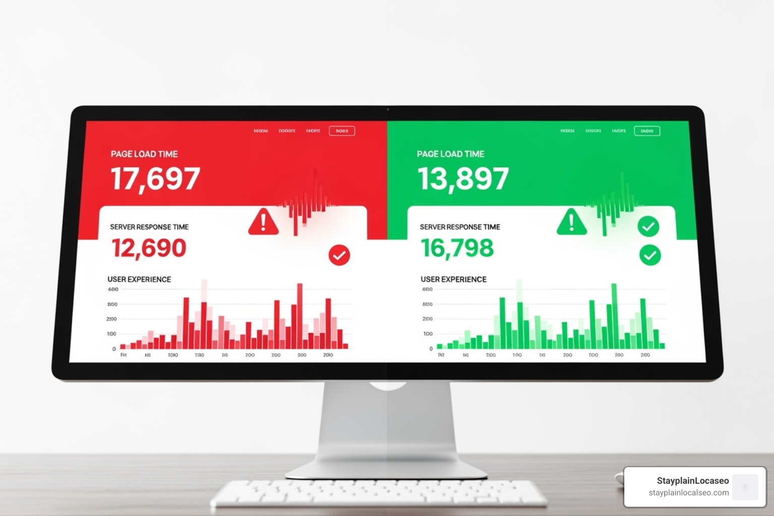 showing a before-and-after comparison of a website's PageSpeed score - wordpress speed optimization service in new york