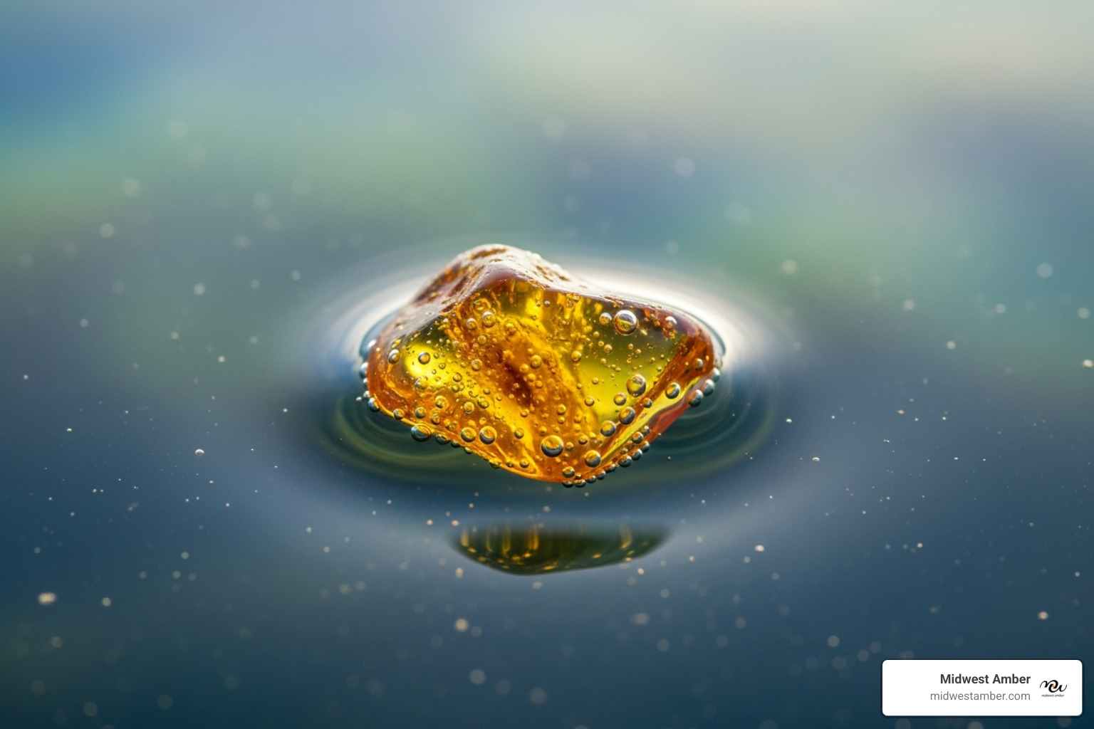 amber floating in saltwater - pink amber stone