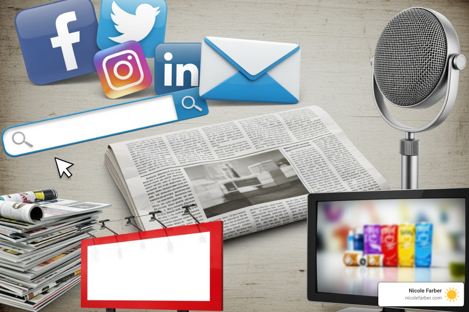 marketing channels collage - expert in legal marketing available for events in United States