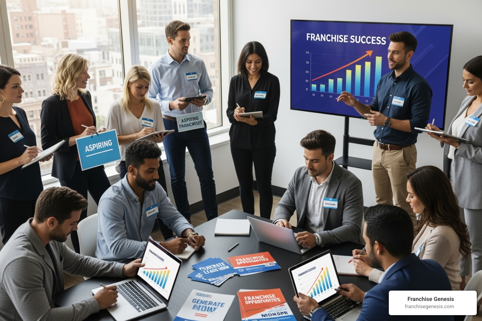 A professional franchise development website displayed on a laptop and a smartphone - Franchise lead generation