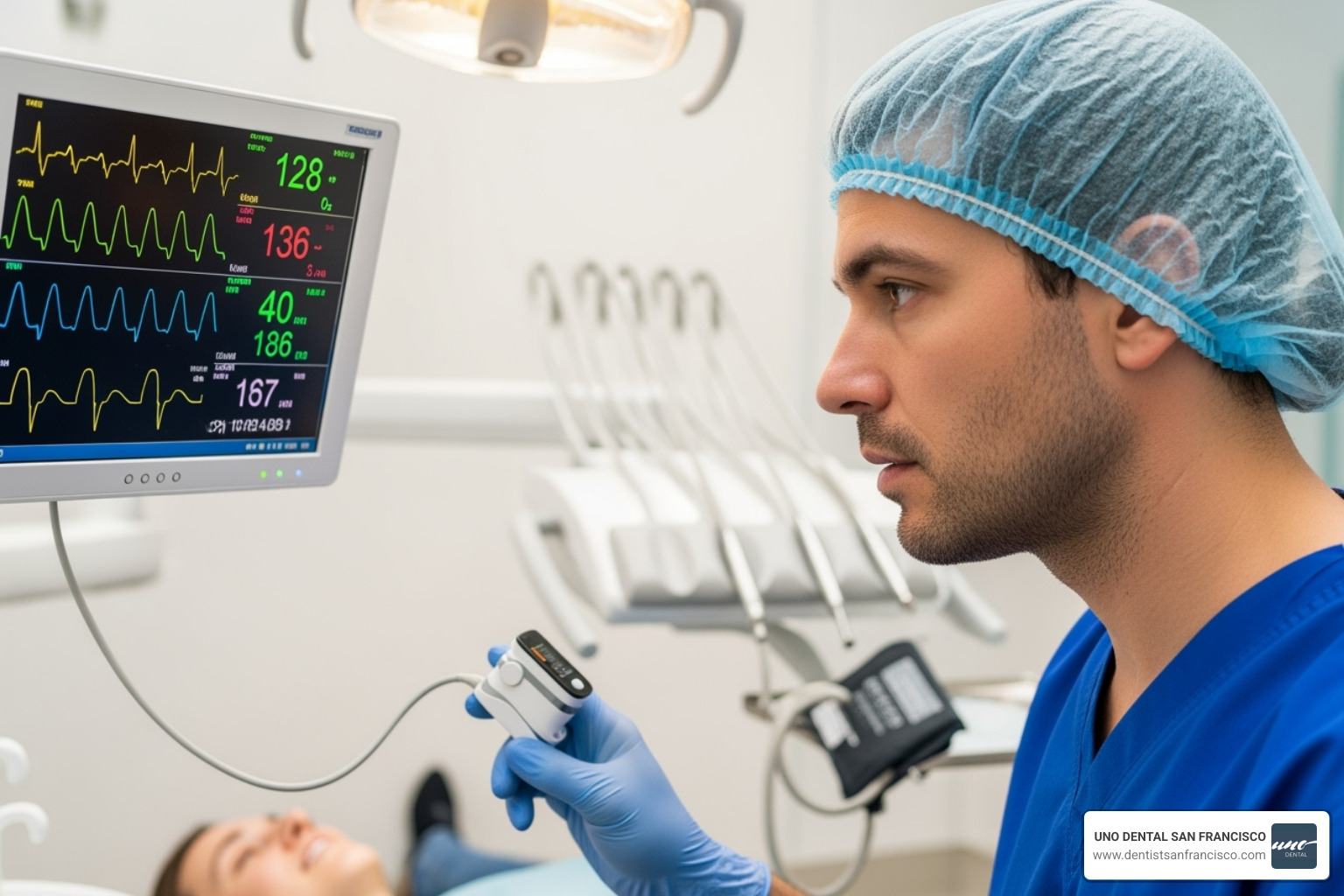 dental professional monitoring equipment during a procedure - what is conscious sedation