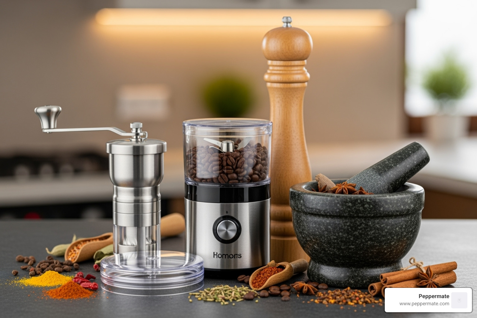 different types of spice grinders - Home spice grinder