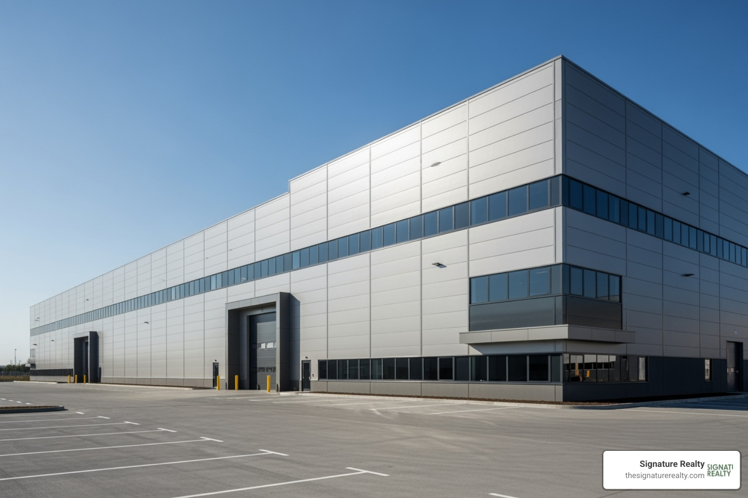 Image of a modern industrial warehouse in Pompano Beach - Commercial real estate broward county Image of a modern industrial warehouse in Pompano Beach - Commercial real estate broward county