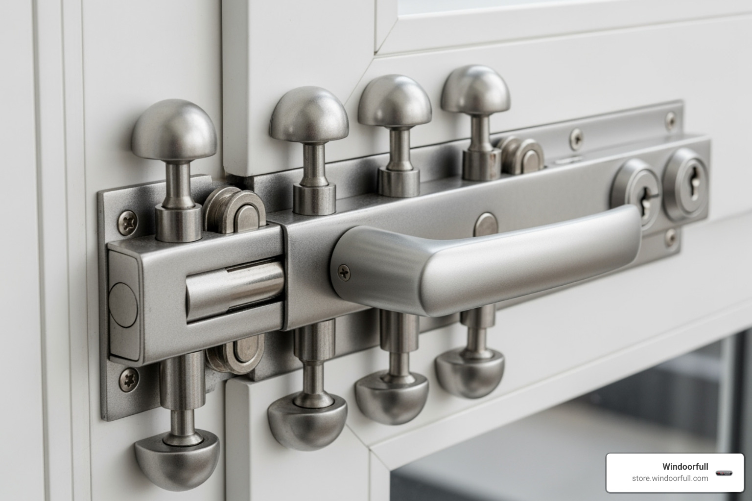 multi-point locking mechanism on a window frame - tilt and turn double glazing