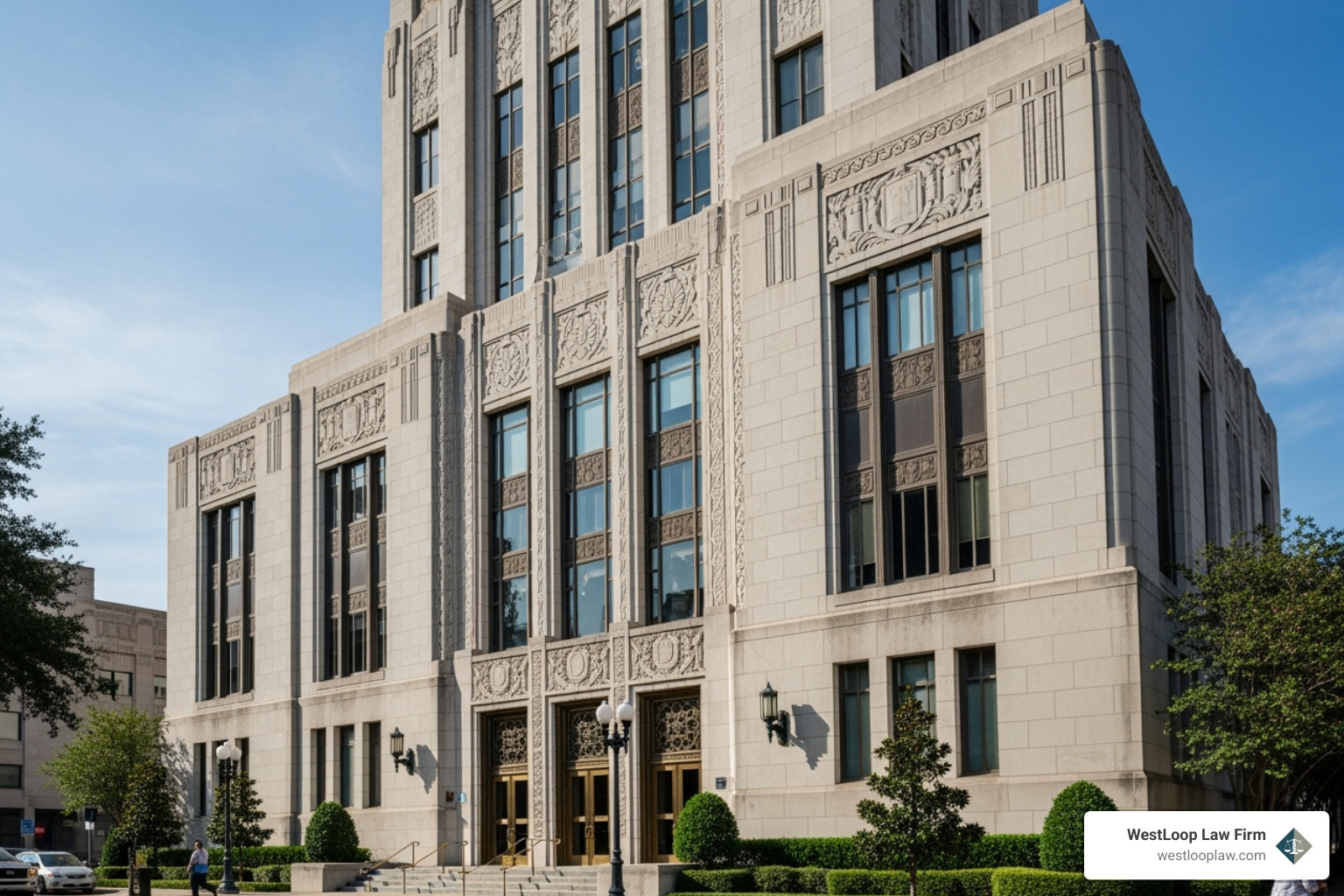 Harris County Civil Courthouse exterior - Car accident lawsuit attorney