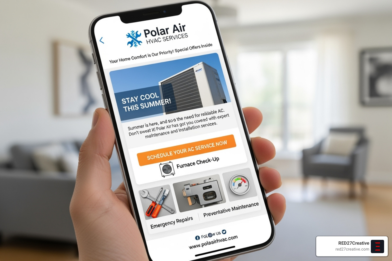 well-designed, mobile-friendly HVAC email showcasing a clear call-to-action - email marketing for hvac contractors well-designed, mobile-friendly HVAC email showcasing a clear call-to-action - email marketing for hvac contractors