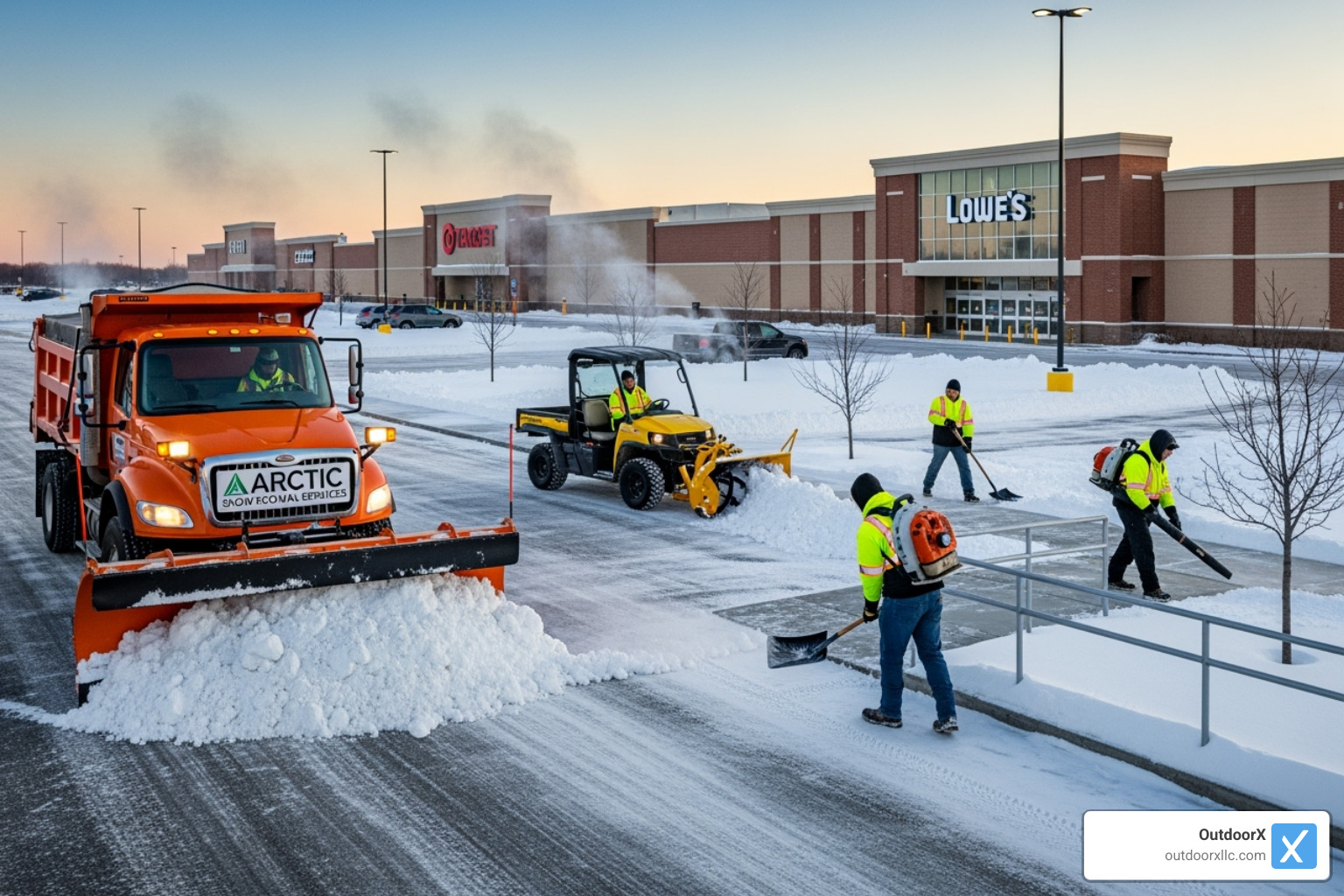 professional snow removal team - Winter maintenance for businesses