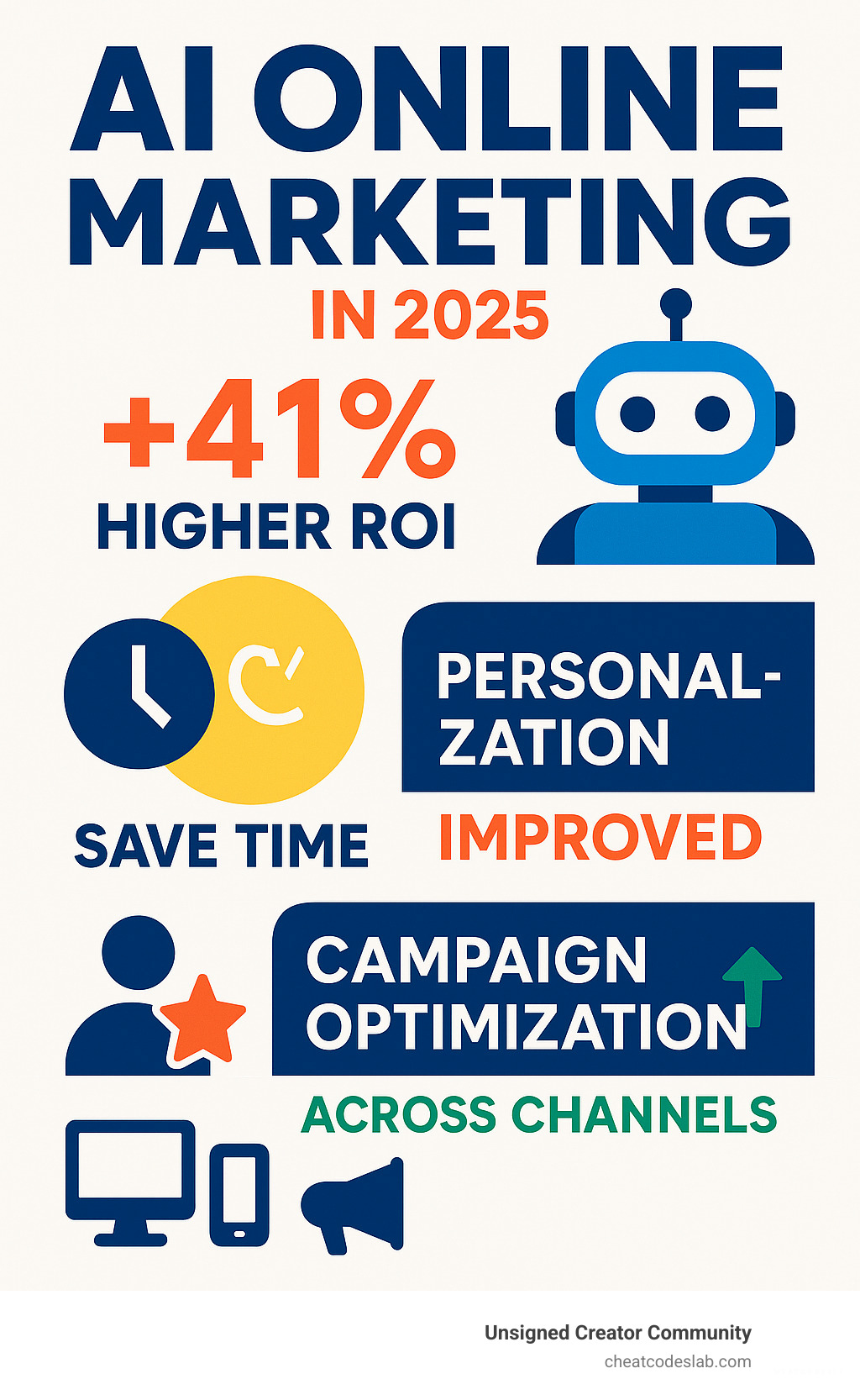 AI marketing benefits infographic AI marketing benefits infographic