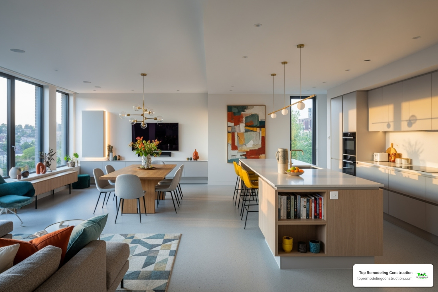 cohesive open plan with consistent colors - Open floor plan designs cohesive open plan with consistent colors - Open floor plan designs