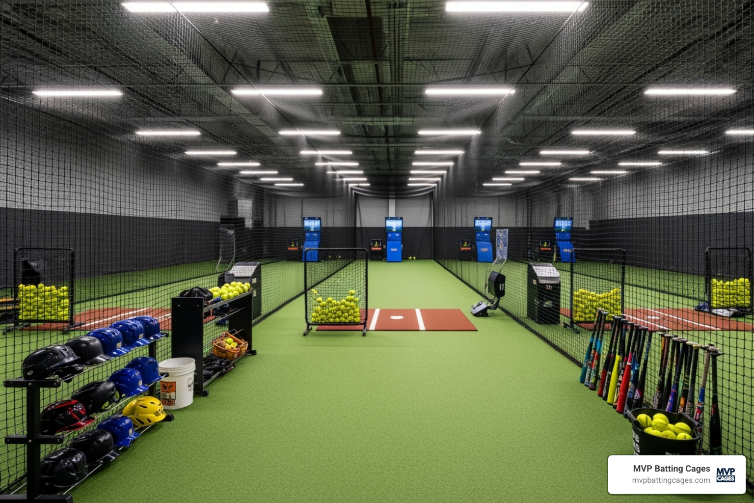 MVP Batting Cages facility interior - hittrax league near me
