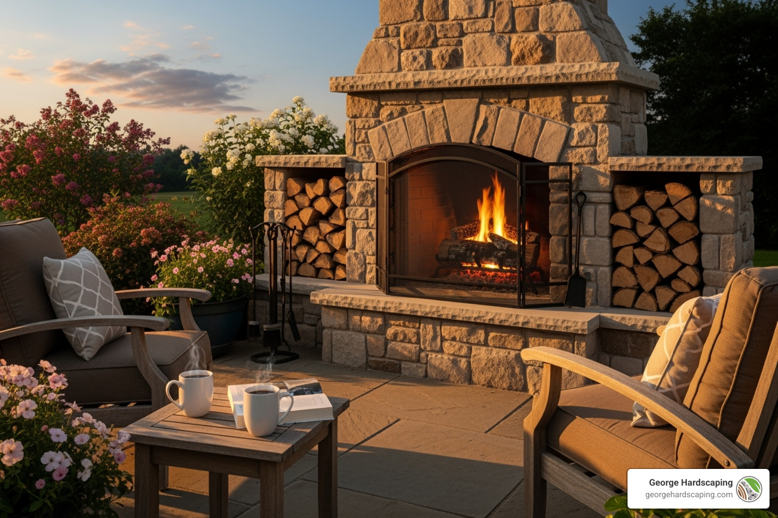 A clean, well-maintained outdoor fireplace area with a sturdy spark screen in place, ready for use. - patio and fireplaces A clean, well-maintained outdoor fireplace area with a sturdy spark screen in place, ready for use. - patio and fireplaces