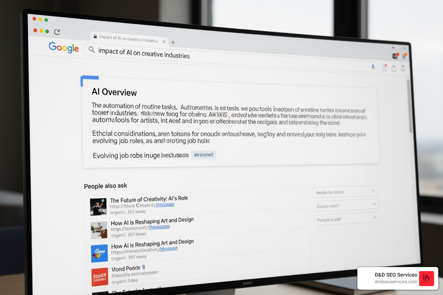 Google search result page showing an AI Overview - artificial intelligence seo Google search result page showing an AI Overview - artificial intelligence seo