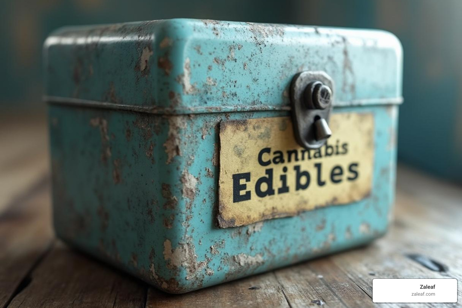 a locked medicine box labeled "Cannabis Edibles" - cannabis edibles side effects