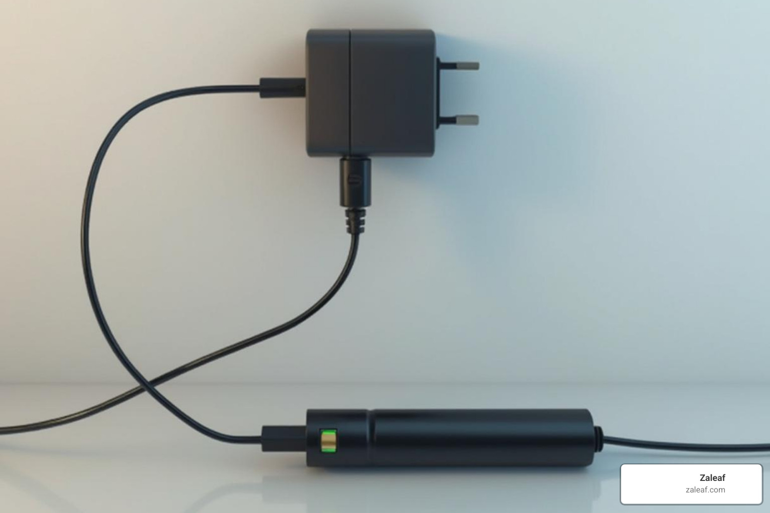 510-thread battery connected to a USB charger plugged into a wall adapter - how to use vape cartridge battery