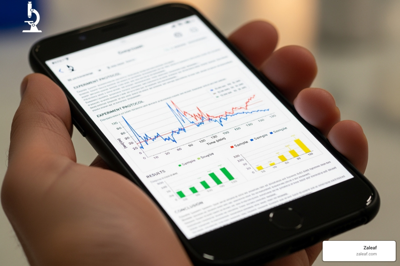 Certificate of Analysis (COA) lab report on a smartphone screen - cart pens