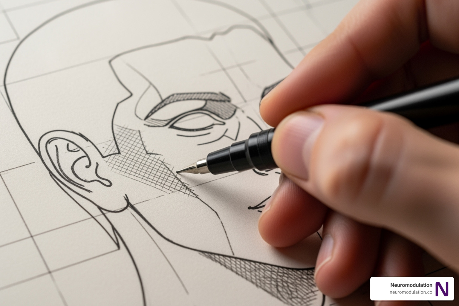 Diagram showing the placement of TMS, tDCS, and DBS equipment on a diagram of a head - neuromodulation for PTSD Diagram showing the placement of TMS, tDCS, and DBS equipment on a diagram of a head - neuromodulation for PTSD