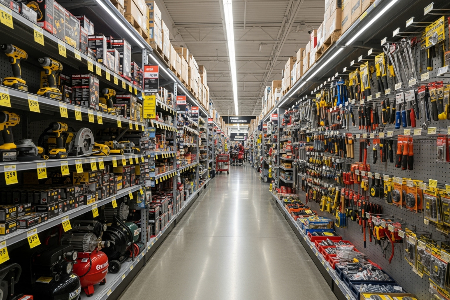 organized aisle inside a Harbor Freight store - harbor freight