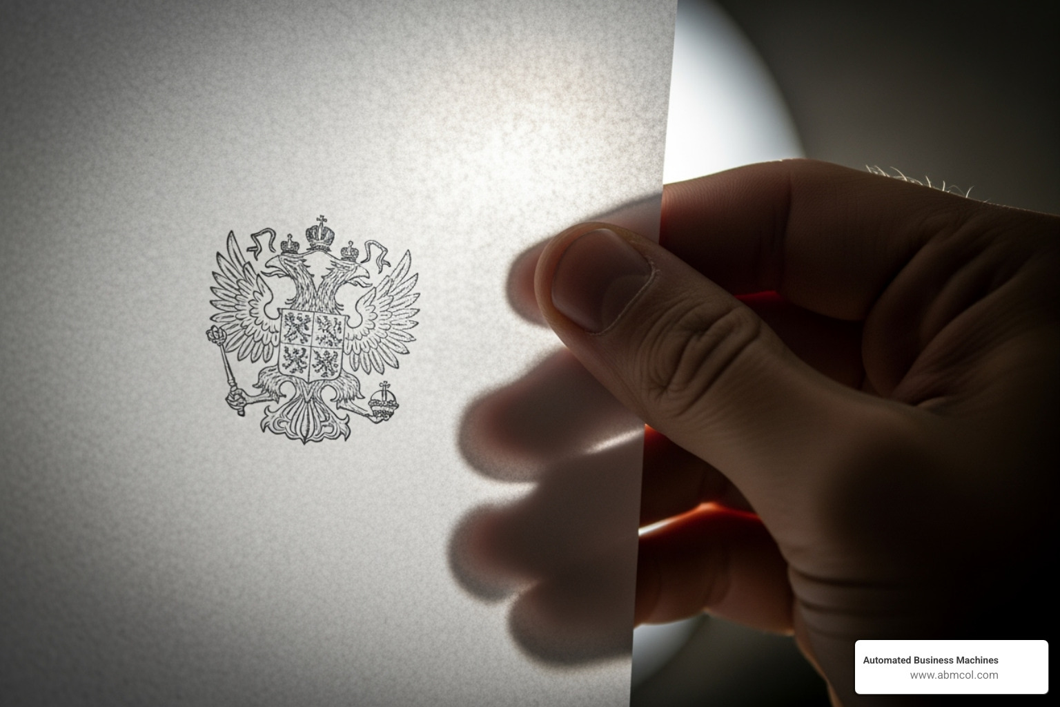 A hand holding a sheet of paper up to a bright light, clearly showing a visible watermark embedded within the paper fibers - Archival quality printer paper