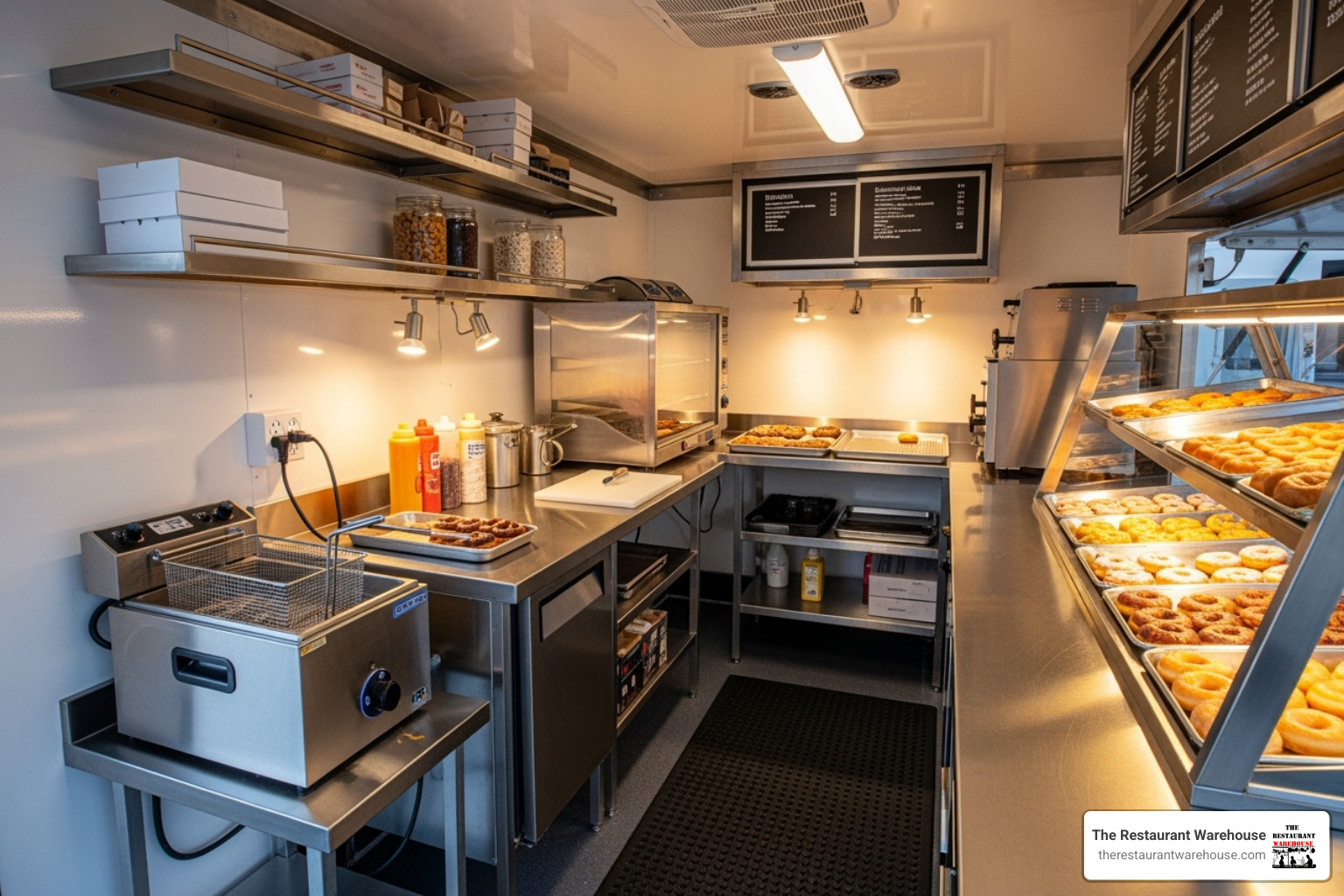 well-designed mini donut trailer interior layout - mini donut concession trailer for sale