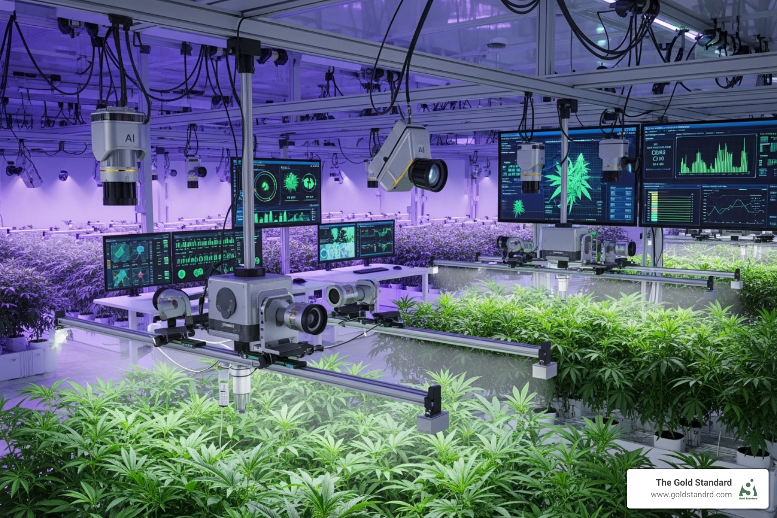 Image of AI sensors monitoring cannabis plants - cannabis ai