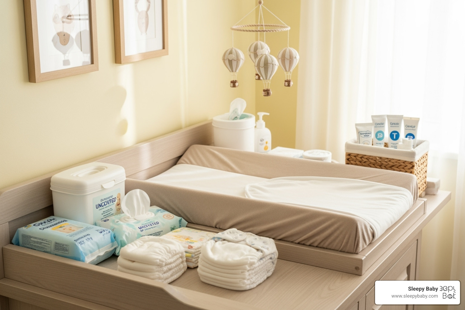 A well-organized and clean diaper changing station - use of diaper is good or bad