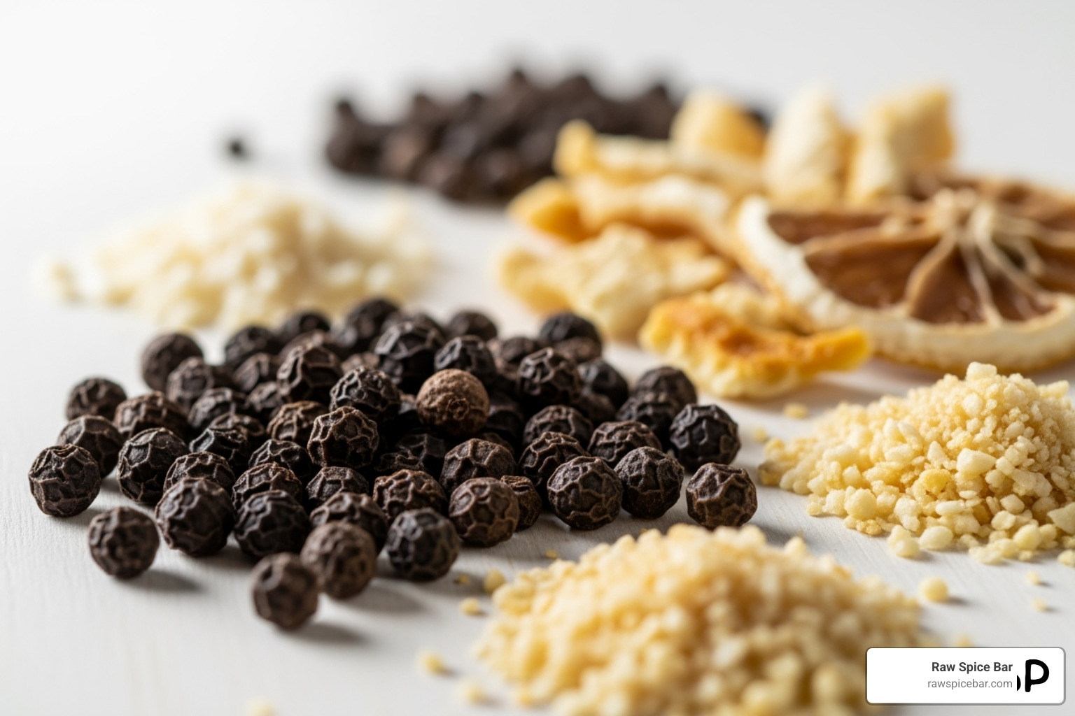 high-quality ingredients like whole peppercorns, dried lemon peel, and garlic granules - salt free lemon pepper