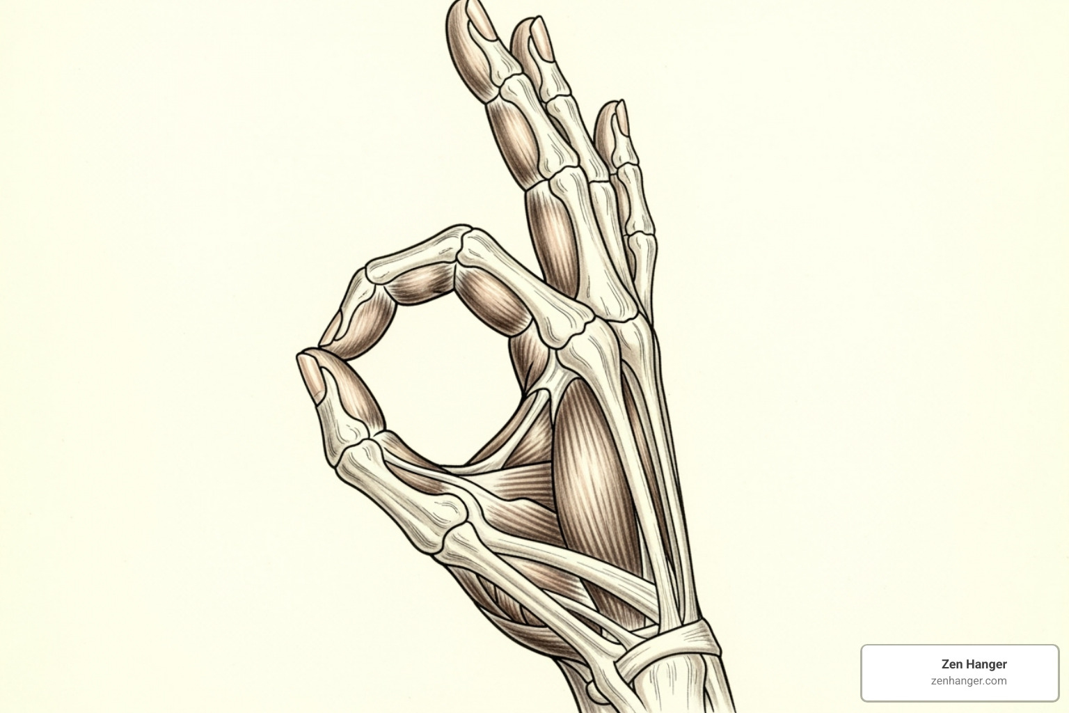 Illustration showing the correct "OK" hand grip for a modified jelq or squeeze exercise - intermediate girth penis exercises