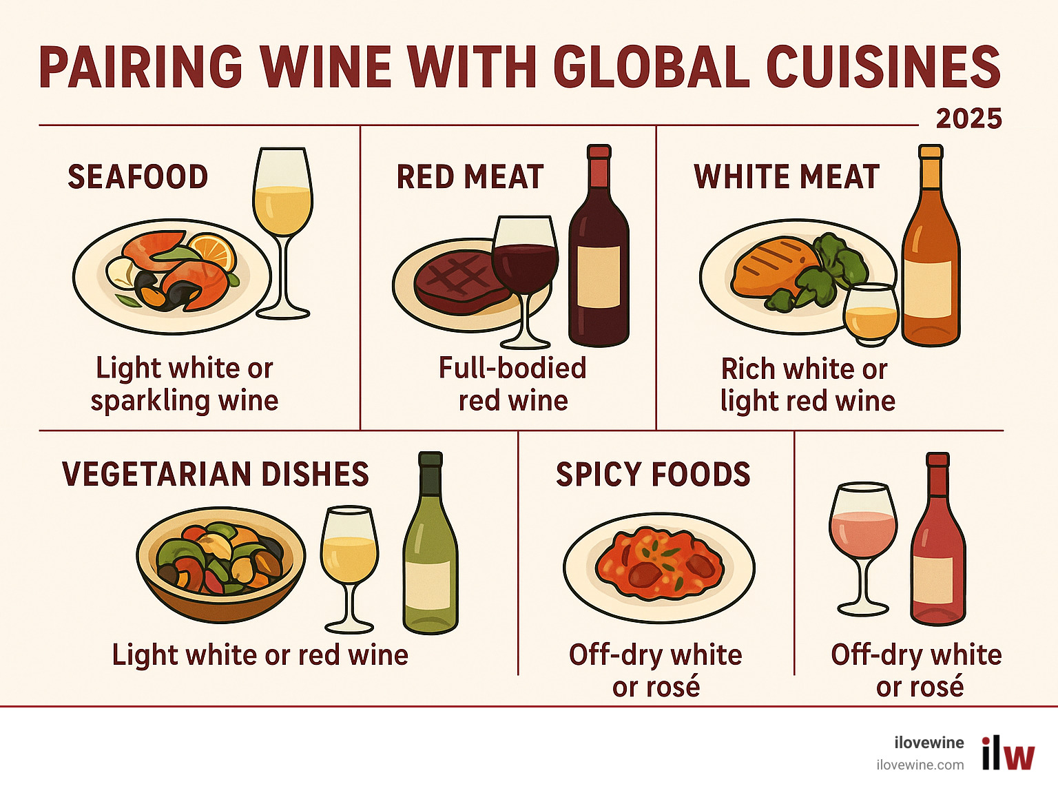 Infographic on pairing wine with global cuisines - wine pairing guide infographic Infographic on pairing wine with global cuisines - wine pairing guide infographic